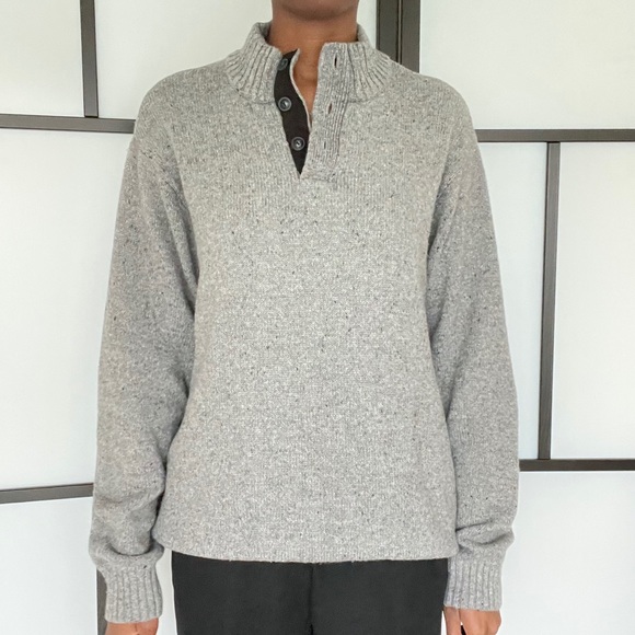 Chap knitted pullover sweater (henley style) - Picture 2 of 5